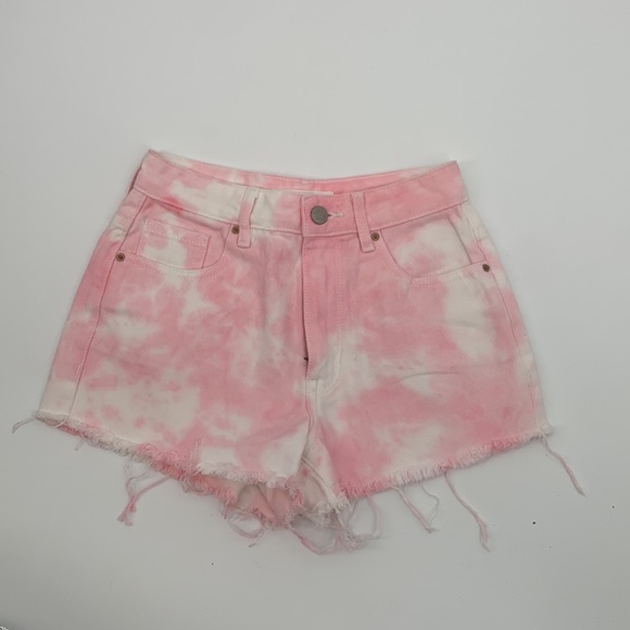 Pacsun shorts High Rise Festival size 23 pink tie dye - Picture 3 of 7